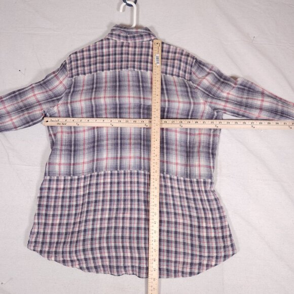 Sundance Beat Back Beauty Snap Shirt Womens XL Mixed Plaid Rayon Boho Western - Picture 4 of 16